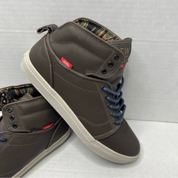 Vans Mens Leather OTW Collection High Top Skateboard Sneakers Brown TC8G Sz 10. - Picture 2 of 8